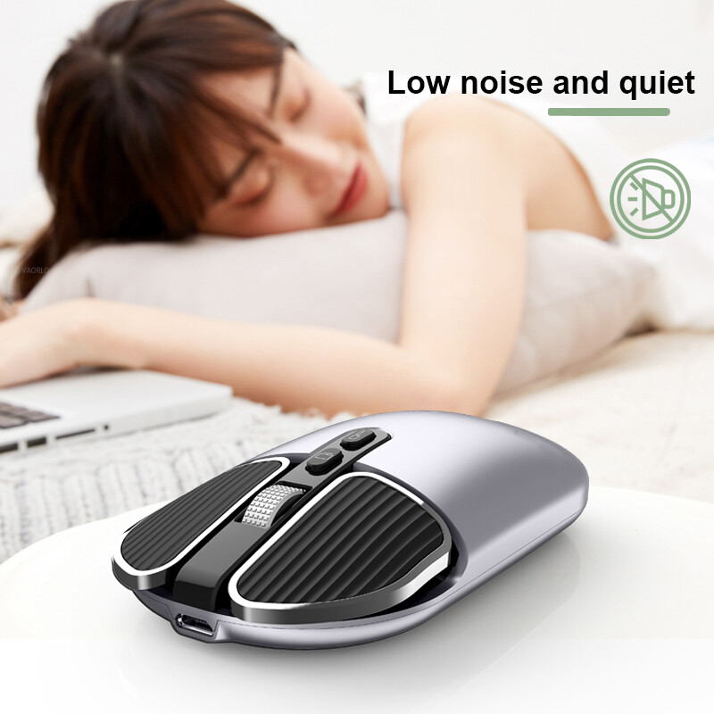 VAORLO Chuột Hai Chế Độ Không Dây Bluetooth 5.1 + 2.4G Chuột Quang Chơi Game USB Sạc Được Chuột Máy Tính Chuột Máy Tính Để Bàn Dành Cho Mac Ipad Android