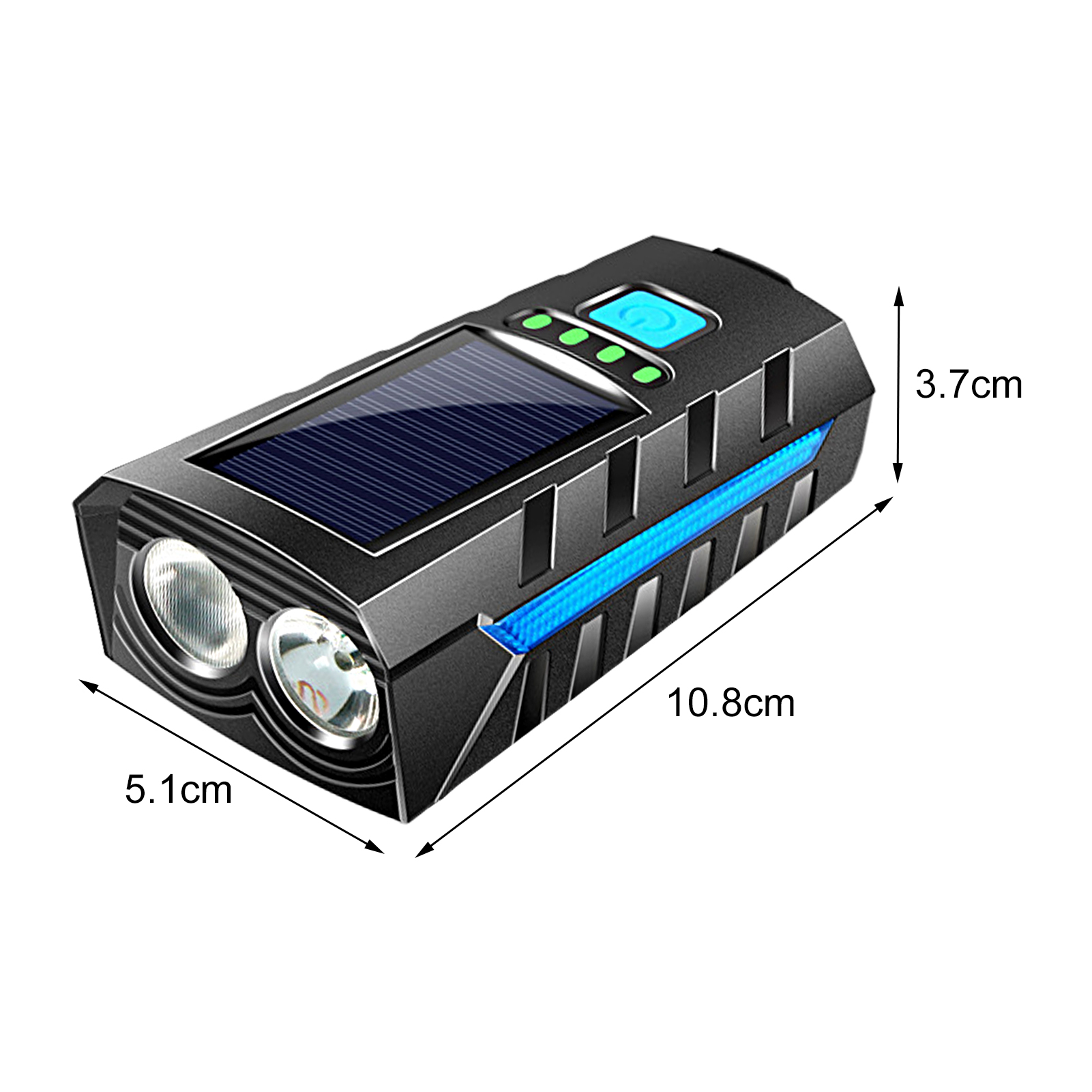 1 Bộ Loa Lớn Chống Nước Hai Đèn Cho Xe Đạp Đèn Chiếu Sáng 3 Chế Độ Độ Sáng Cao Đèn Kép Sạc Năng Lượng Mặt Trời Đèn Mạnh Cho Đèn Còi Xe Đạp Ngoài Trời