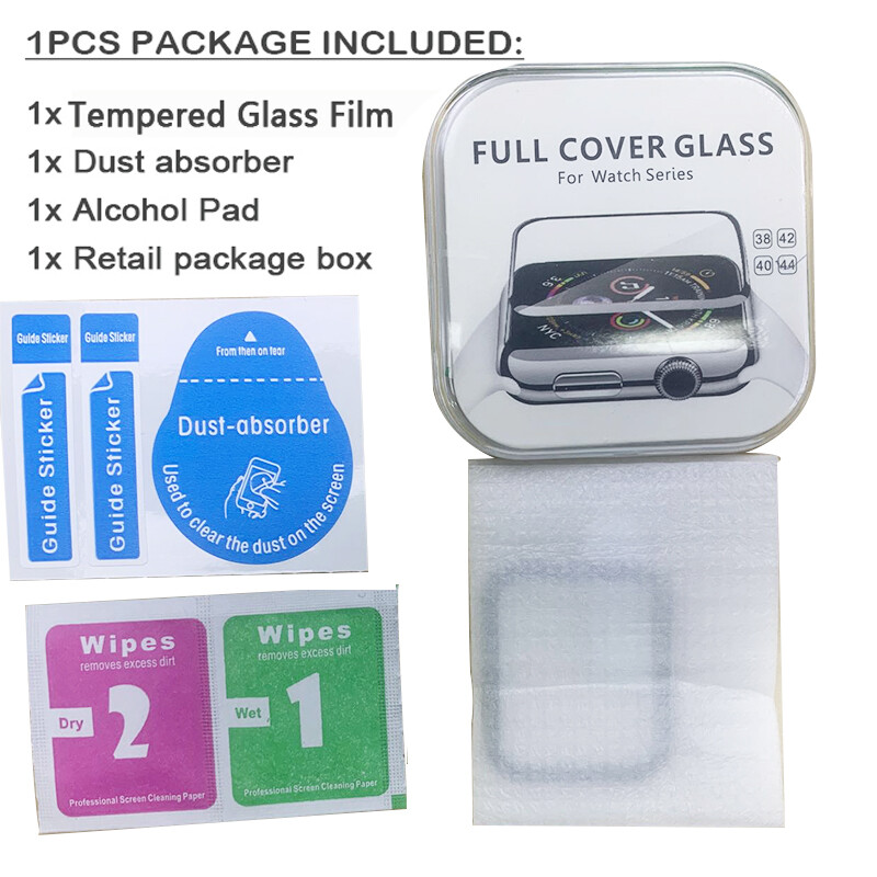 3D Full Cover Tempered Glass for Apple Watch Ultra 49mm 8 7 6 5 SE Band cover Series 5 4 3 2 1 Glass Screen Protector 41mm 45mm For i watch 38mm 42mm 40mm 44mm