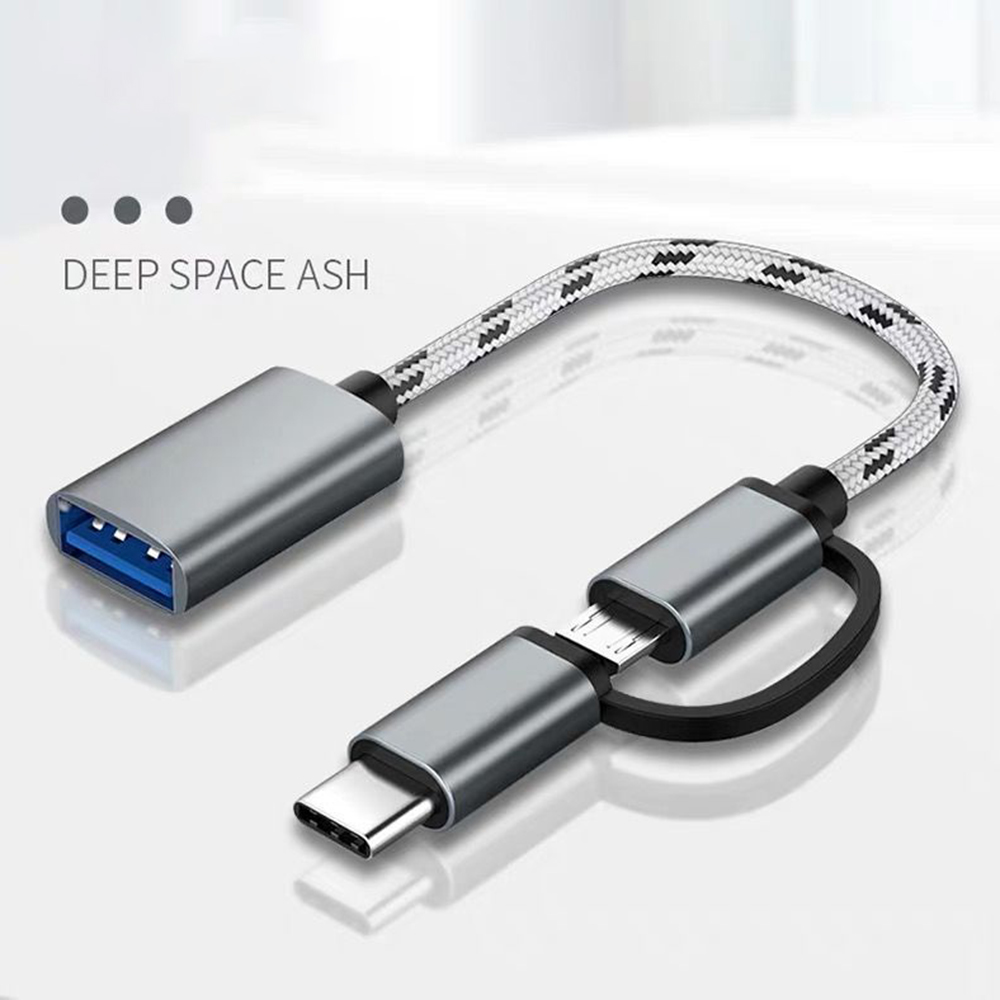 2 in 1 type c micro usb to usb3.0 adapter usb-c data transfer cable for type-c phone usb 3.0 otg cable