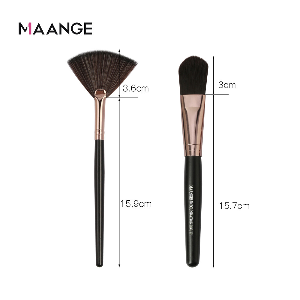 MAANGE 2 Chiếc Cọ Trang Điểm Dụng Cụ Cọ Quạt Mắt Nhỏ