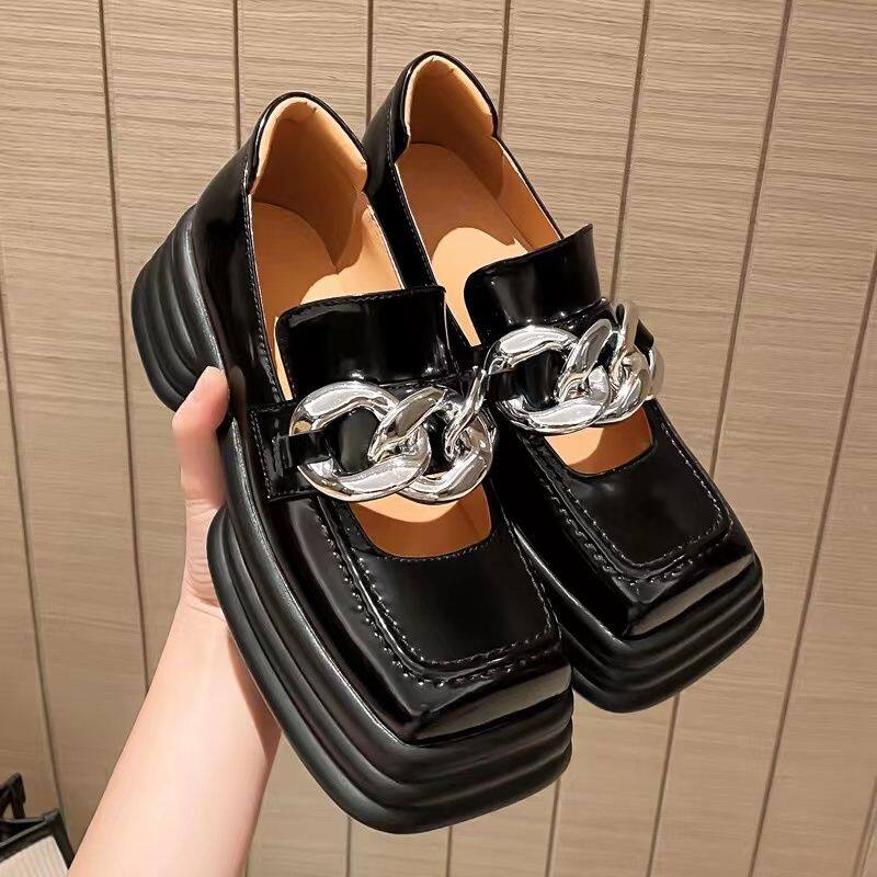 35-40 Thick-soled British-style college loafers