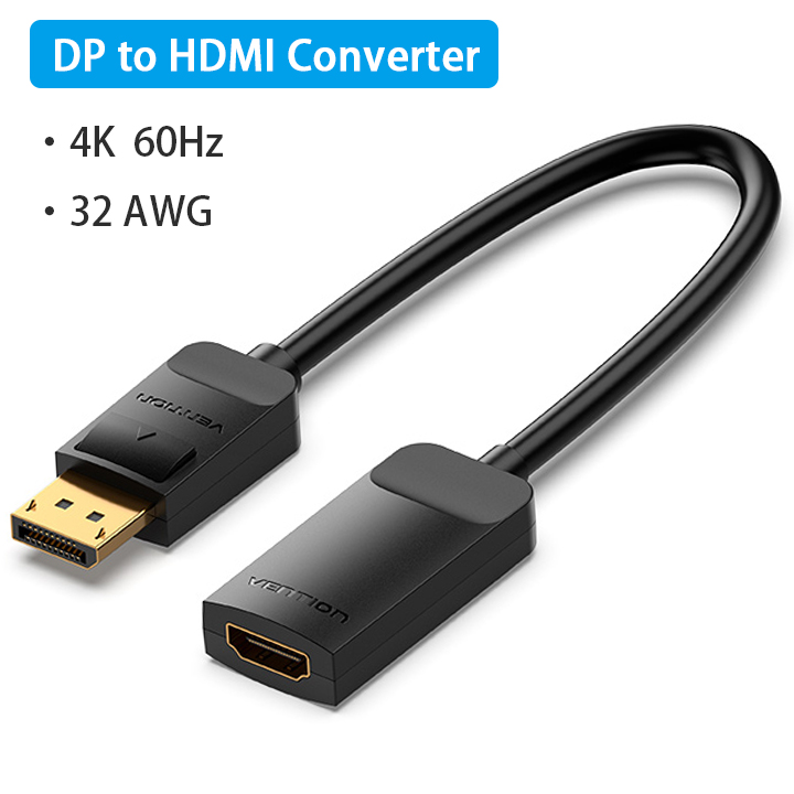 Vention display port to hdmi adapter 1080p 60hz 4k 30hz 4k 60hz male dp to hdmi female video audio converter for pc laptop projector display port to hdmi adapter