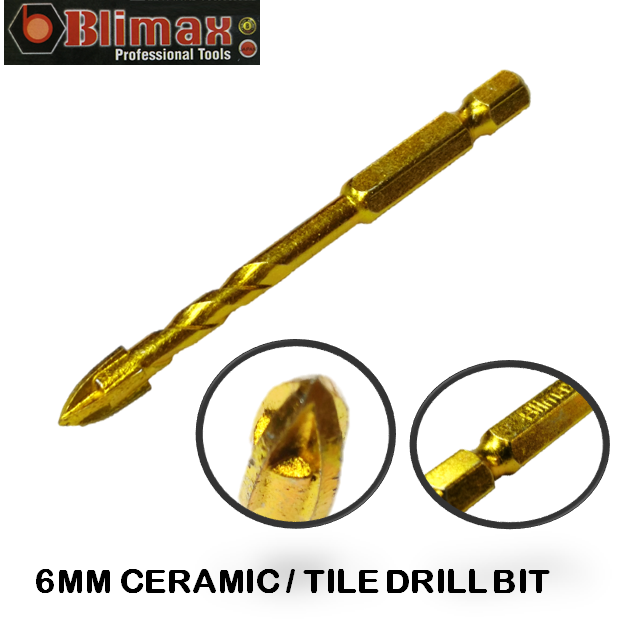 BLIMAX 6MM CERAMIC TILE DRILL BIT - HEX 