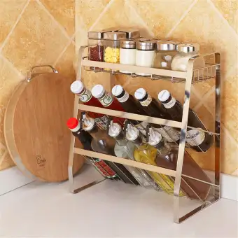 Kitchen Spice Rack Sus304 Stainless Steel Standing Rack Kitchen