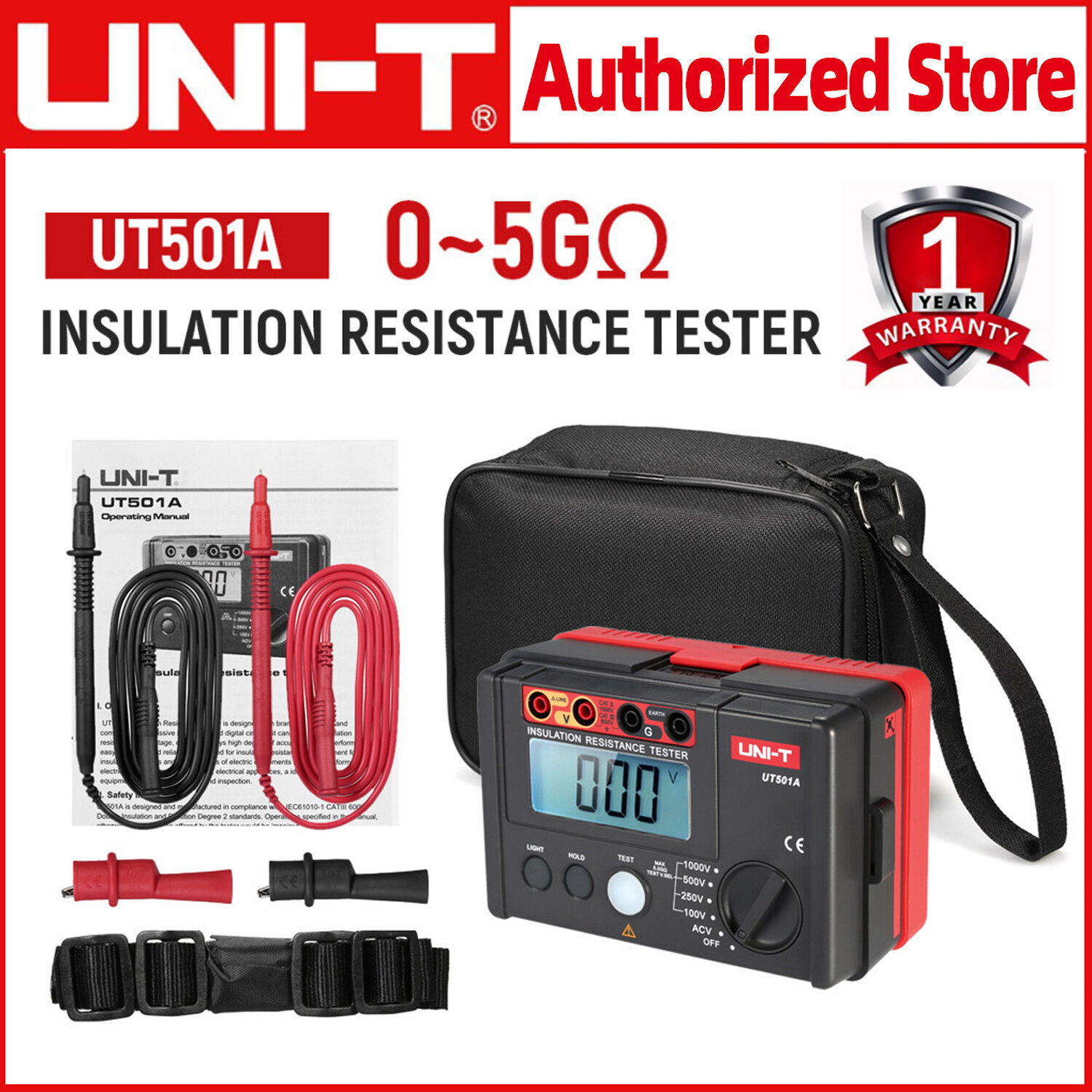 【Ready Stock】UNIT UT501A 1000V Insulation Resistance Tester 2000 Count