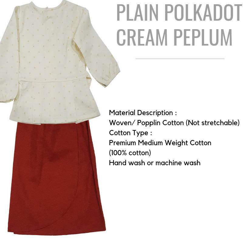 Kids Baju Kebaya Peplum Saloma Cream Polkadot Lazada