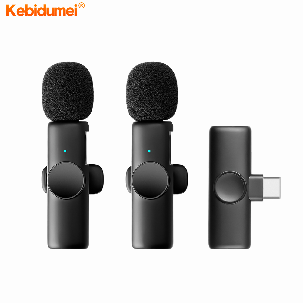 Kebidumei Wireless Microphone Mini Audio Video Recording Mic For Live Broadcast