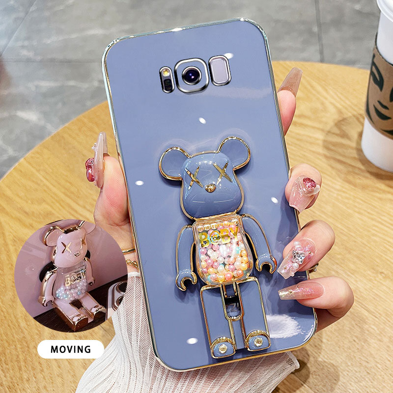 YBD 3D Candy Bear Bracket Phone Case For Samsung Galaxy S8 Plus S8+ S9 Plus S9+ S10 Plus S10+ High End Soft Silicone Material(Bracket Can Rotate)