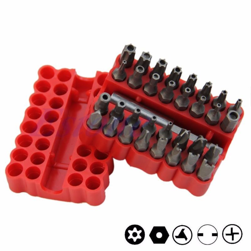 Bộ Mũi Khoan An Ninh 33 Chiếc Cờ Lê Lục Giác Hình Ngôi Sao Mũi Khoan Tua Vít Torx Có Giá Đỡ Mới