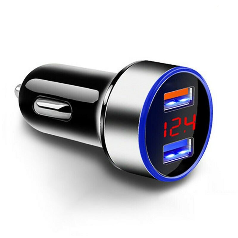 ที่ชาร์จแบตในรถ Dual USB Port 3.1A 1224V Blue Atmosphere Light LED