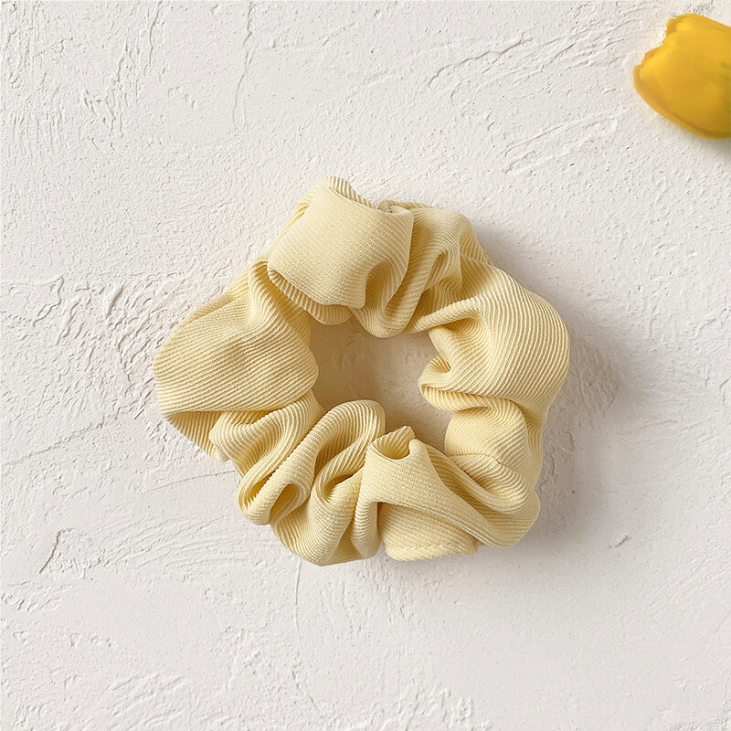 [ACC]Gentle Yellow Hair Band Yarn Silk Floral Elastic Rubber Band Hair Tie Scrunchies Women Hair Accessories