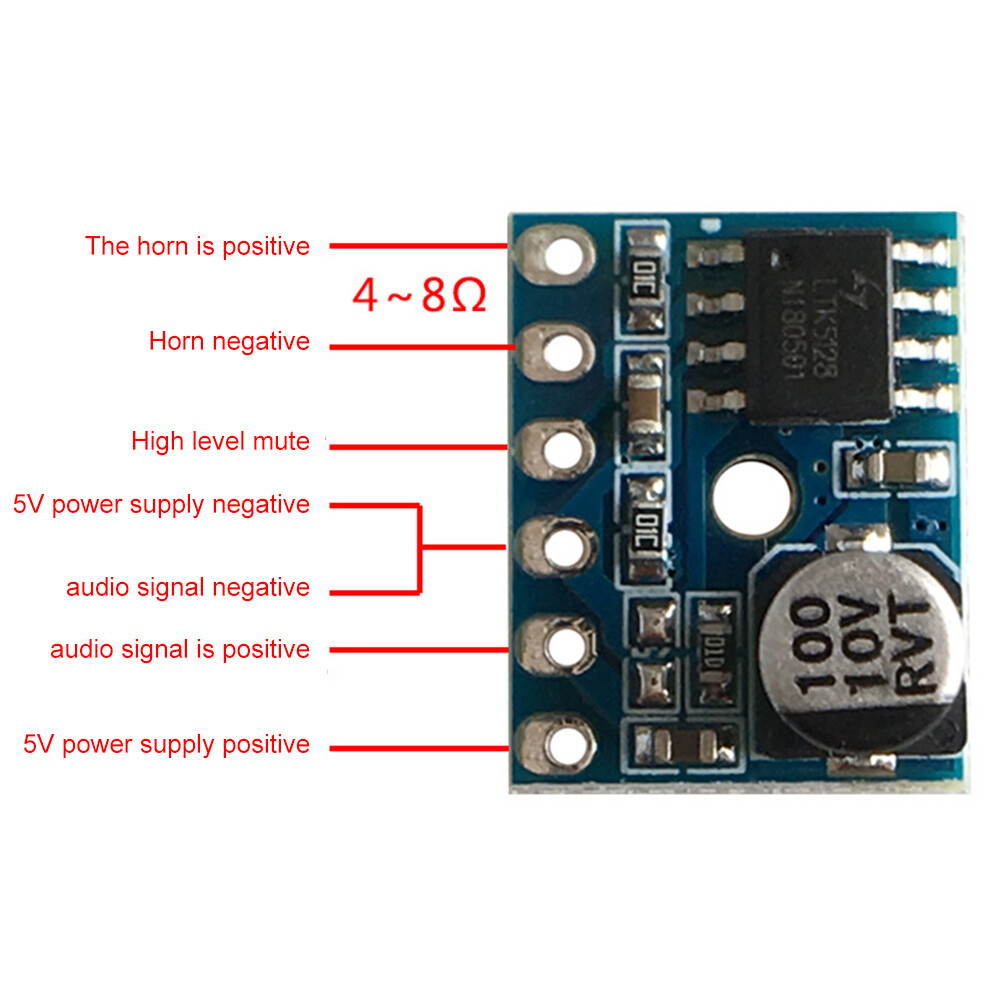 LANGTU Bo Mạch Khuếch Đại Kỹ Thuật Số Mô-đun Class D Mini 5W 5128 Bo Mạch Khuếch Đại Công Suất Âm Thanh Mono Bo Mạch Khuếch Đại Công Suất Kênh Đơn Kỹ Thuật Số Vs88715v Độ Méo Thấp Độ Ồn Thấp