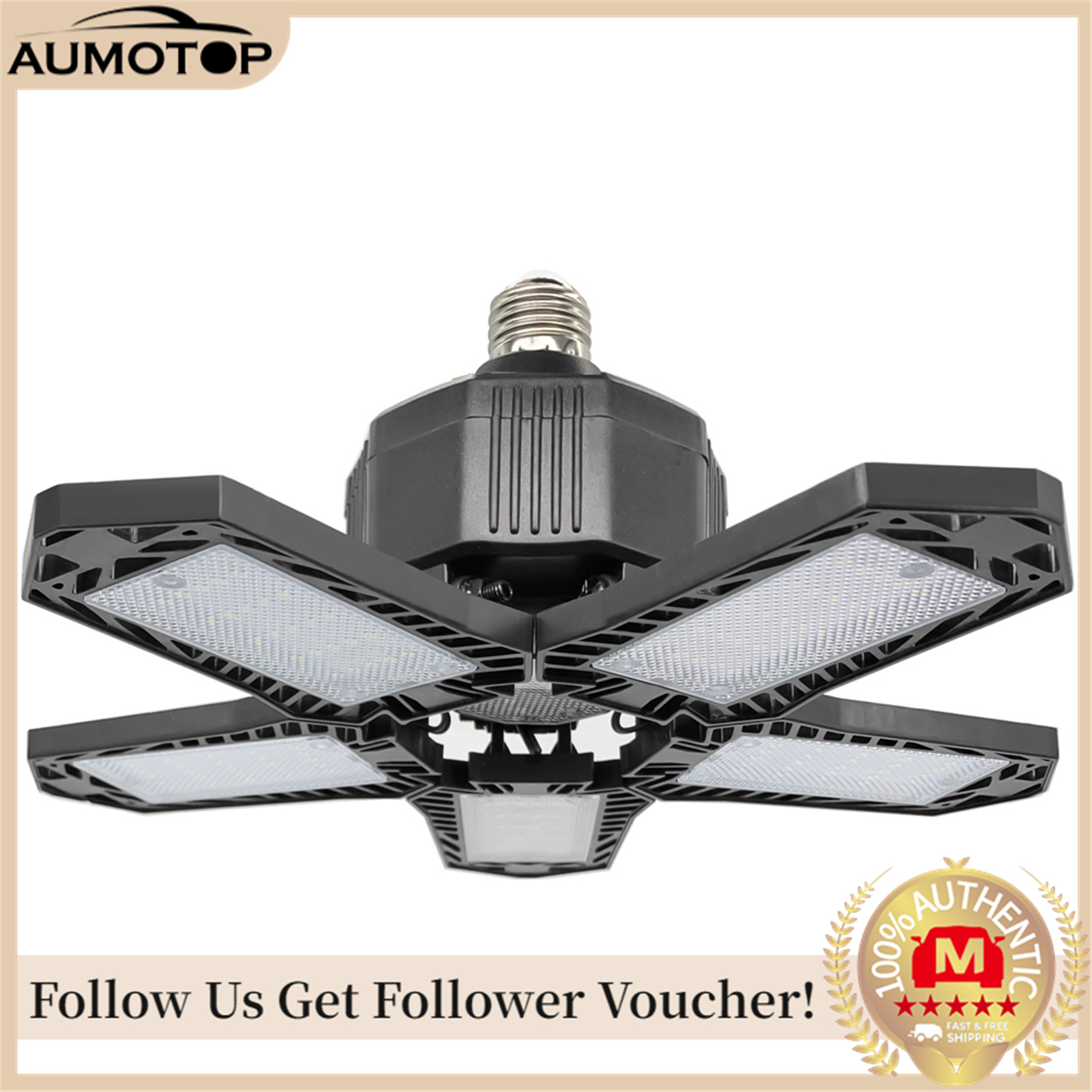 15000LM Bright LED Garage Light, 6 Glow Panels Garage Ceiling Light, Deformable LED Light for Garage, 150W Garage Lighting for Basement Workshop Warehouse Attic