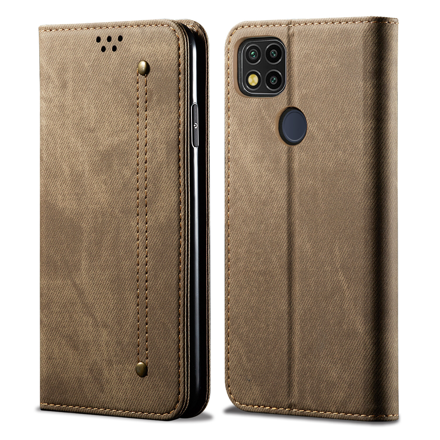For Xiaomi Redmi 9C Fashion Retro Jeans Style Magnet Flip Leather Protective Case with Stand Card Slots Casing For Redmi 9C