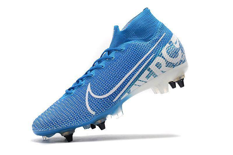 Stok Tersedia Nike_Superfly7 CR7 C Ronaldo Eksklusif Warna Yang Sesuai dengan Tampan SG Steel Kuku Pria Sepatu Sepak Bola Biru Putih Ukuran: 39-45