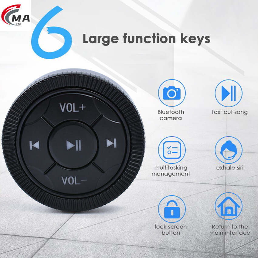 【In Stock】5-Key Wireless Steering Wheel Control Button Bluetooth-Compatible Switch For Car