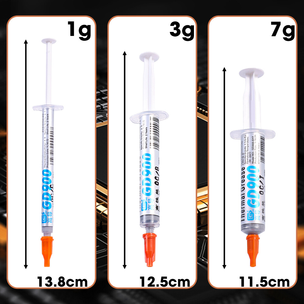 GD900 1/3/7g nóng dẫn nhiệt keo mỡ Silicone thạch cao bồn rửa hợp chất cho bộ làm mát CPU Bộ tản nhiệt làm mát thạch cao