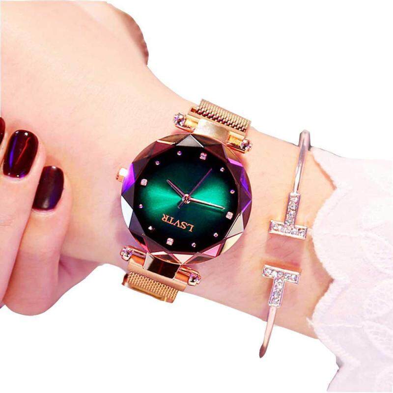 OrzBuy Fashion Women Quartz Wrist Wrist Watches, Magnetic Stainless Steel Mesh Band Starry Sky Dial Quartz Watches Gift for Friend/Mother and Wife Malaysia