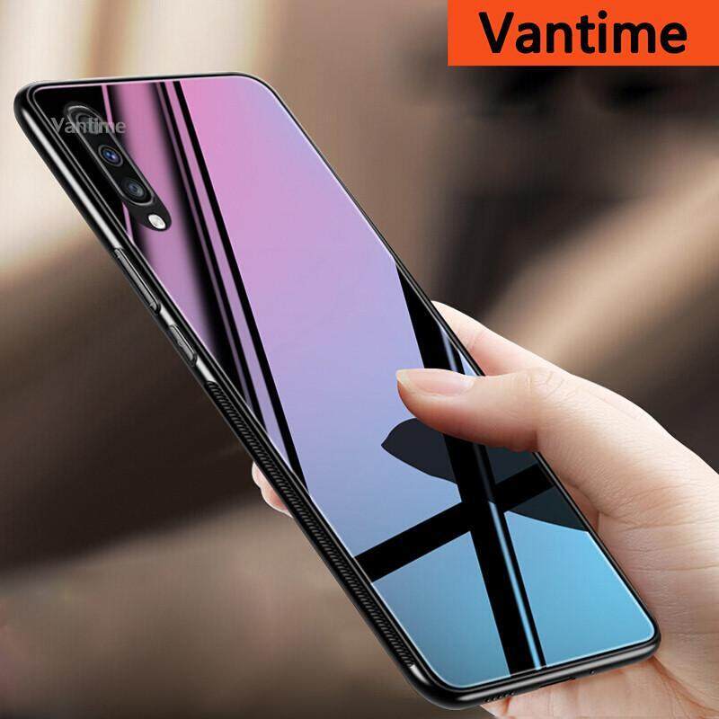 Giá Vantime For Samsung Galaxy A70 Hard Case Tempered Glass TPU Mirror Hybrid Shockproof Full Body Protective Cover