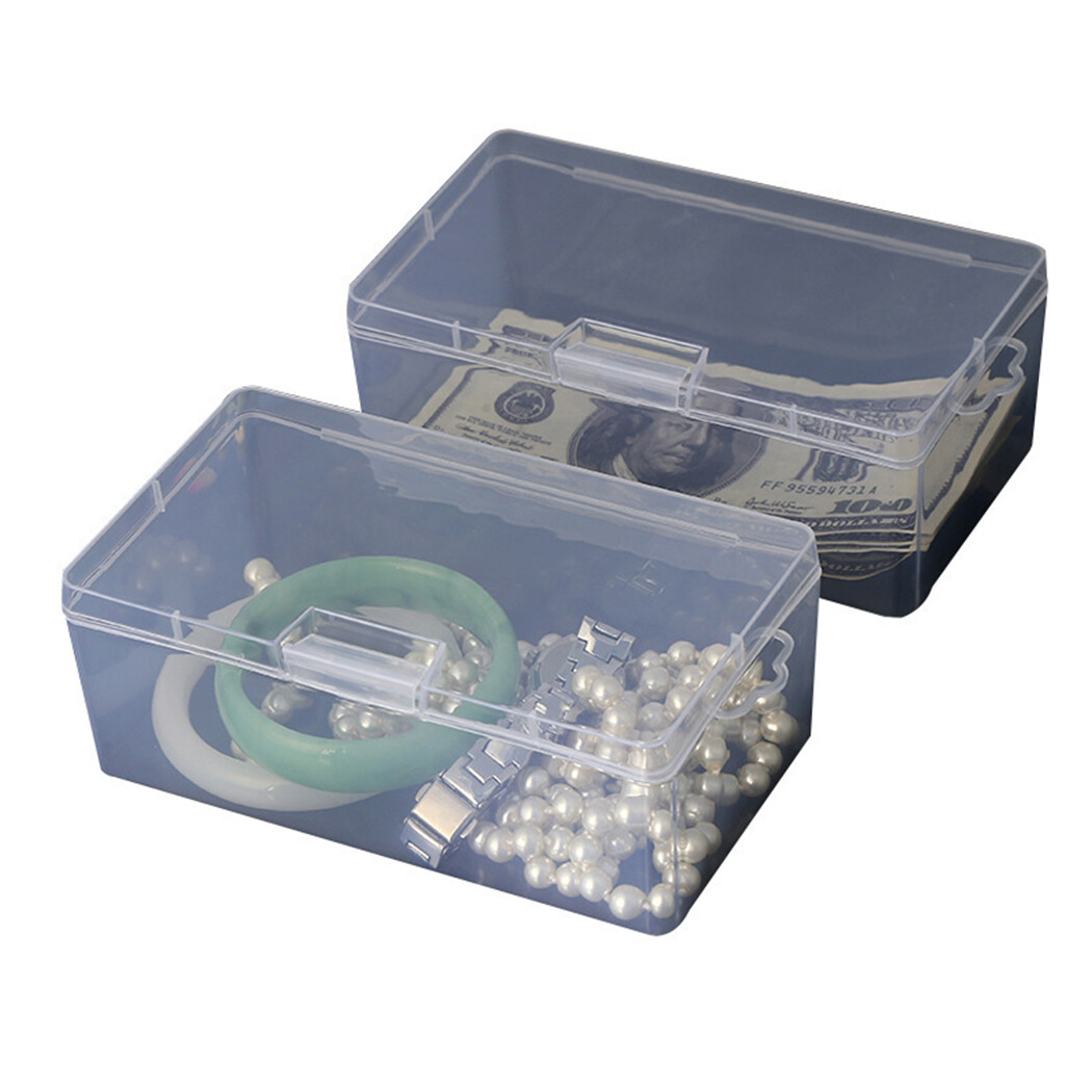 Plastic Clear With Lid Storage Box Collection Container Case Bead Crafts