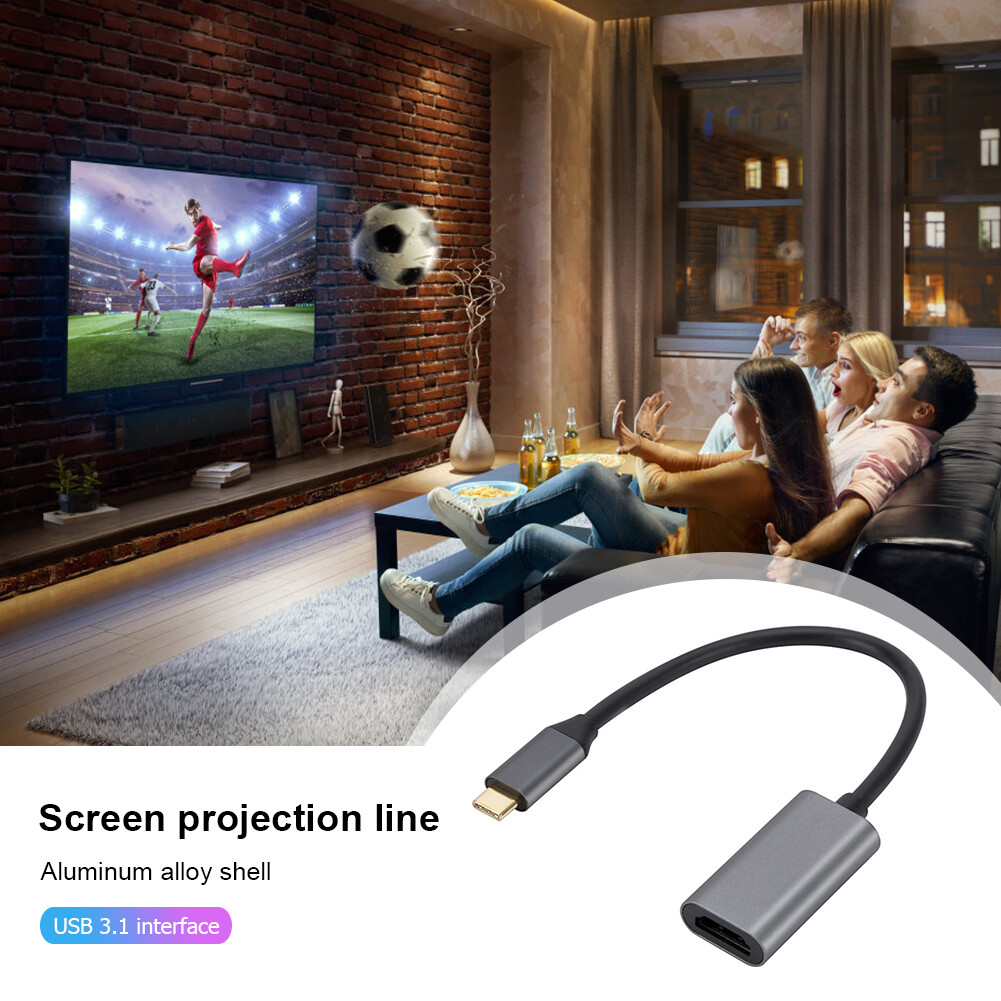 USB 3.1 Type-C To HDMI-compatible Converter Cable Android Phone Screen Projection Type-C To HDMI-compatible Converter Line Portable for Phone Tablets