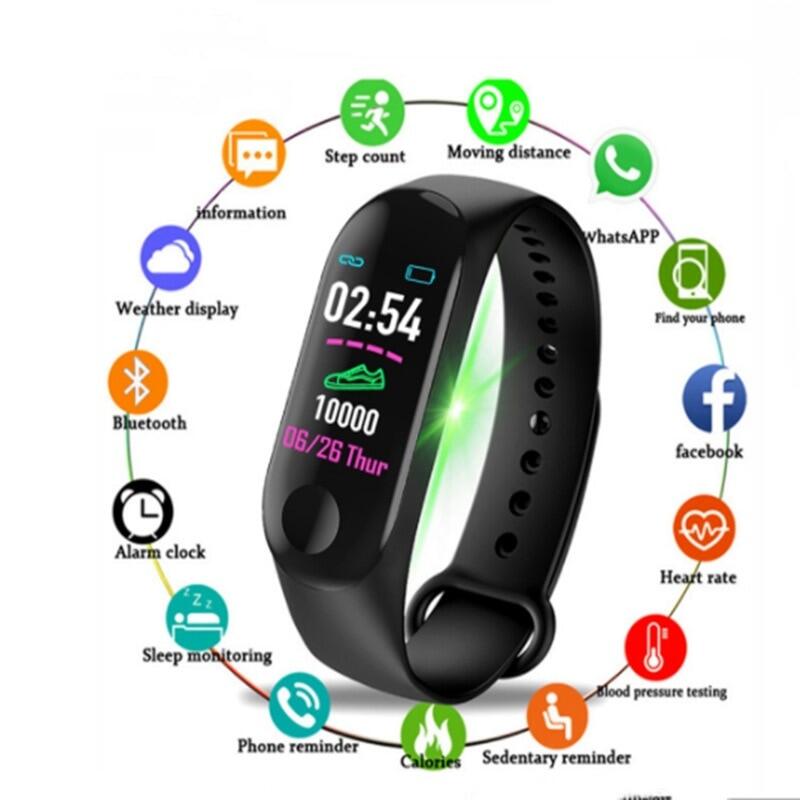 M3 Thông Minh Đồng Hồ, Người Đàn Ông Thể Thao Smartwatch, Máy Theo Dõi Giấc Ngủ Nhịp Tim Đồng Hồ Thông Minh Nam IOS Android Nhắc Nhở Cuộc Gọi Chống Nước IP67