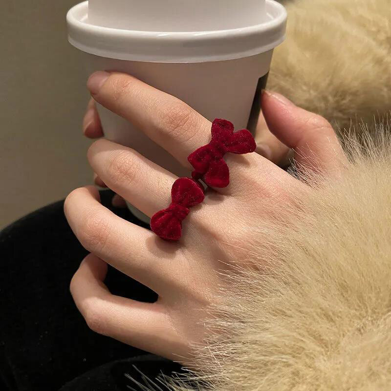 SAWU Fashion Multicolor Custom Bow Rings Adjustable Rings Woman Sweet and Cute