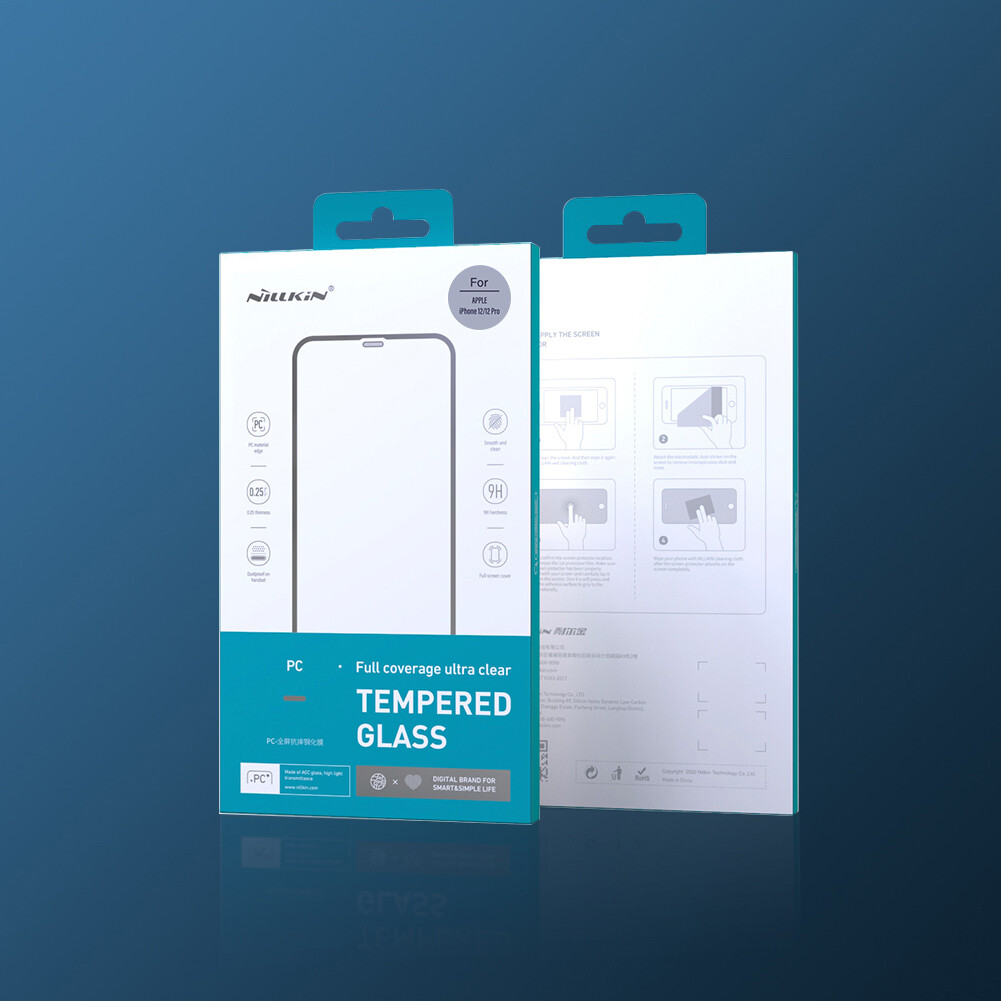 Kính Bảo Vệ Toàn Diện Nillkin 3D, Miếng Bảo Vệ Màn Hình Siêu Trong Suốt Phủ Toàn Bộ PC Cho iPhone 12 / 12 Pro / 12 Mini/12 Pro Max Màng Kính Cường Lực