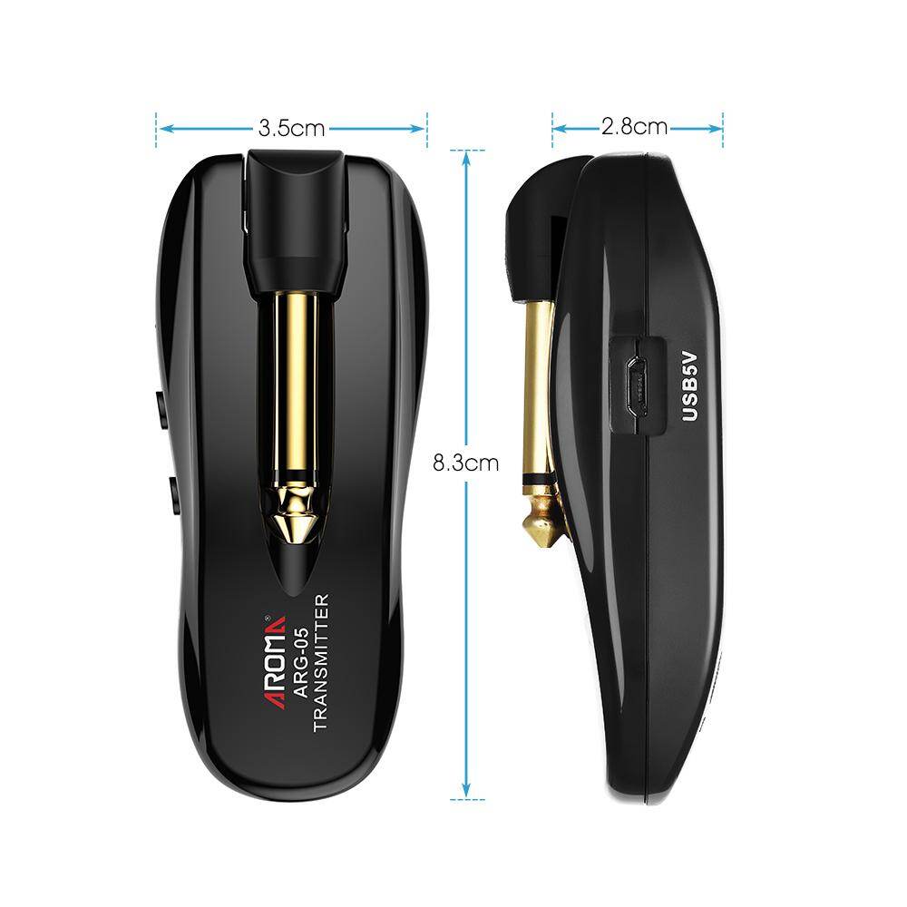 [okoogee]【Most Popular】Aroma ARG-05 Wireless Guitar Audio Transmission System Transmitter Receiver Built-in Rechargeable Battery 115 Feet Transmission Distance for Electric Guitar Bass