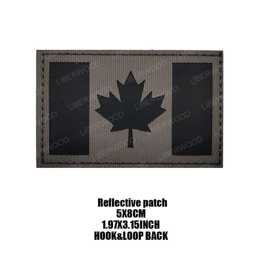 LIBERWOOD Canada Flag Embroidered Patch Maple Leaf Canadian Military Army Multicam Tactical Emblem Backpack Appliques Badge