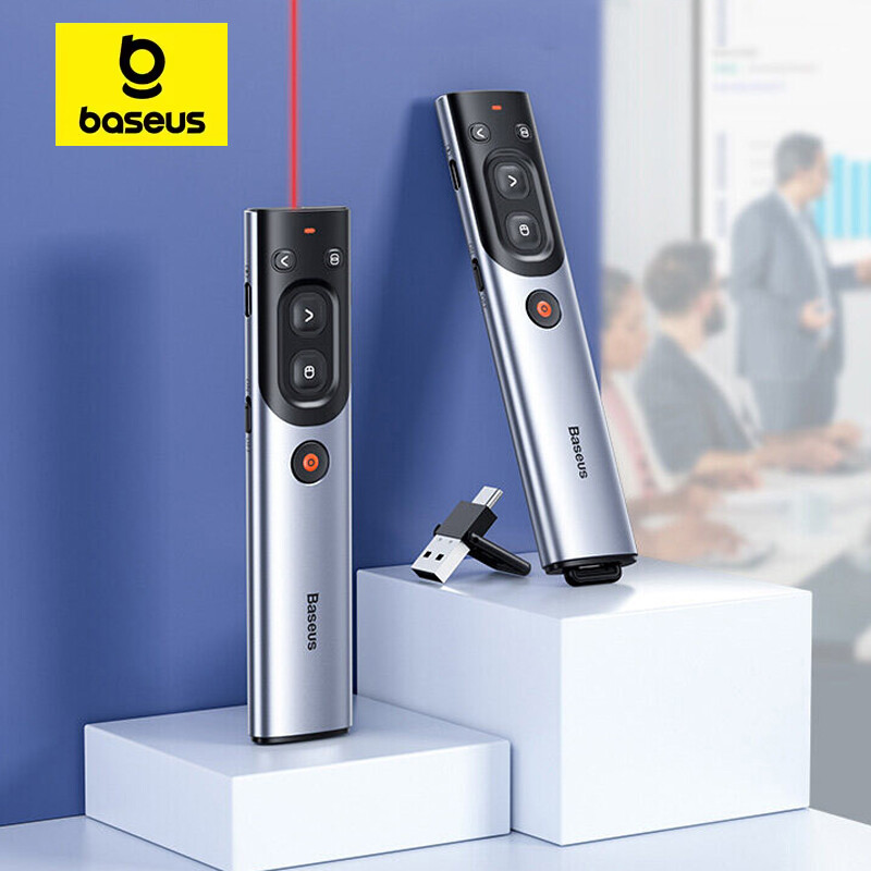 Baseus PPT Pen AI Wireless Presenter Remote Control Rechargable Smart Voice Recording for Notebook Laptop Window Apple OS