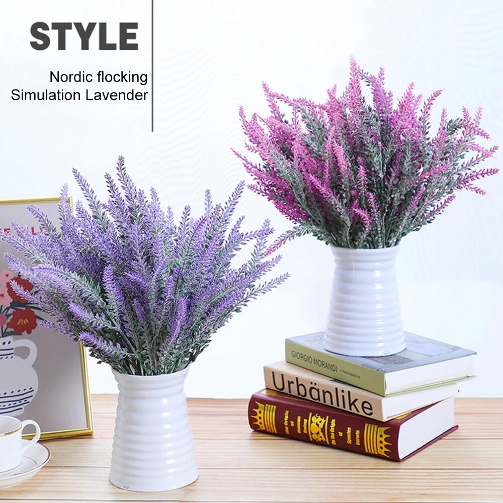 【88HomeStore】 Romantic Provence decorative lavender Artificial silk flower flowers decorative grain simulation of aquatic plants