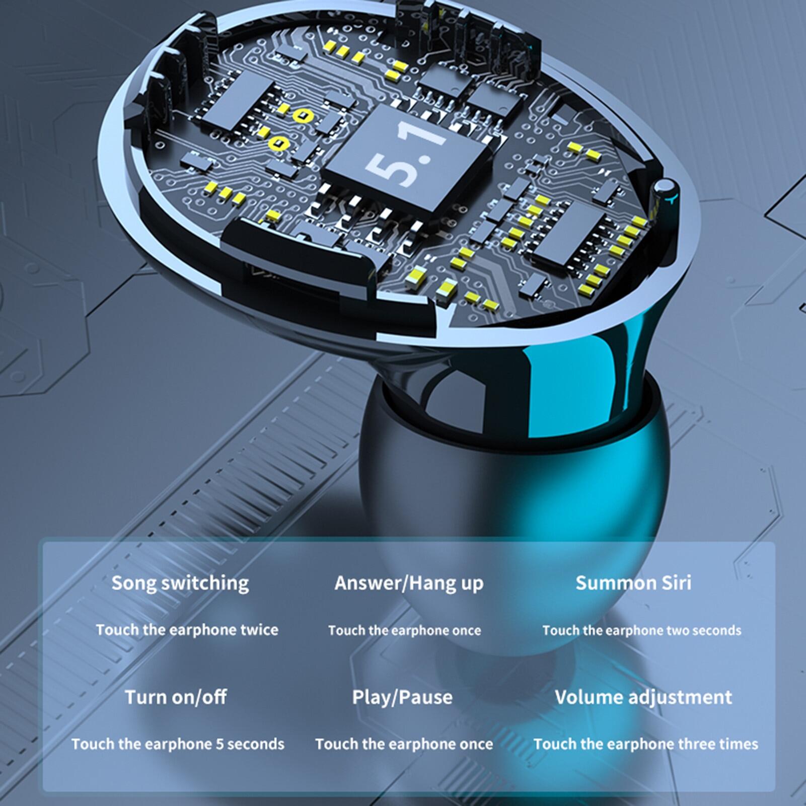 Bluetooth Không Dây Tai Nghe 5.1 Màn Hình LED IPX7 Tai Nghe Nhét Tai Không Thấm Nước 9D Điều Khiển Bằng Cảm Ứng Tai Nghe Thể Thao Hai Tai Tai Nghe Cho Android iPhone