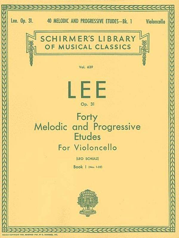 40 Melodic and Progressive Etudes, Op. 31 - Book 1 (Cello) Schirmer Library of Classics Volume 639 Cello Method Malaysia