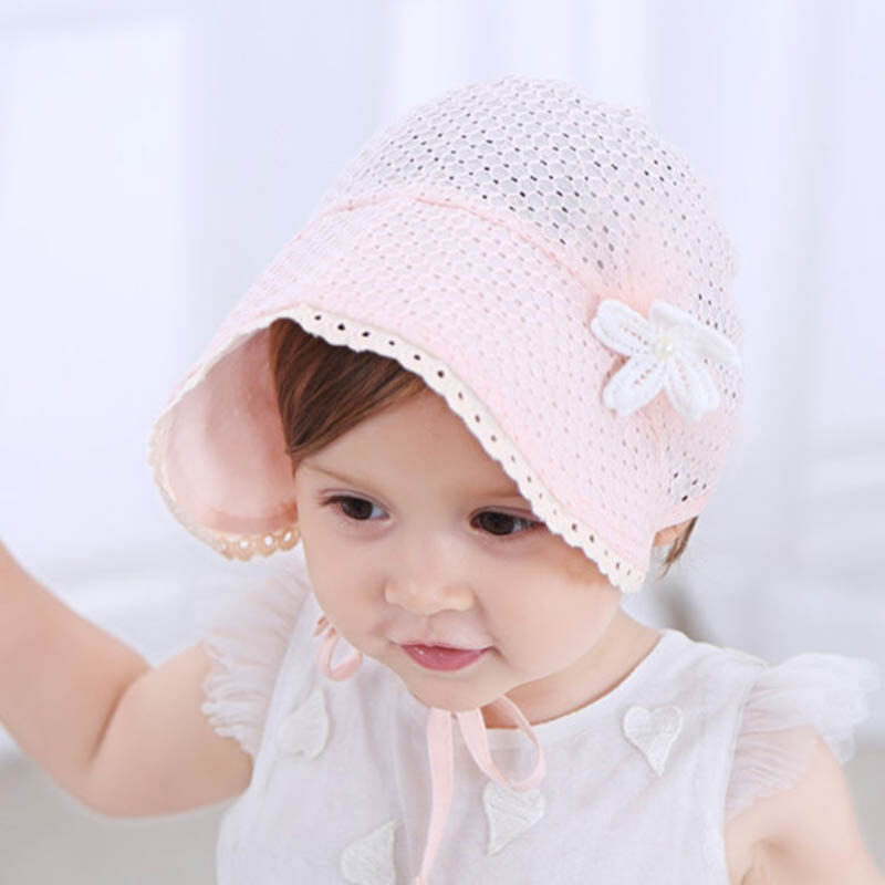 Junyeh Lace Flower Hollow Baby Cap 3-18 Month Summer Princess Infant Baby  Girl Hat With Bow Kids Beach Bucket Hats