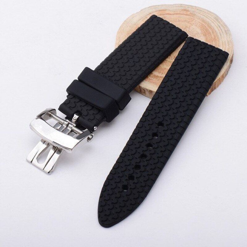 23mm rubber watchband for chopard watch strap with stainless steel butterfly buckle waterproof bracelet Malaysia