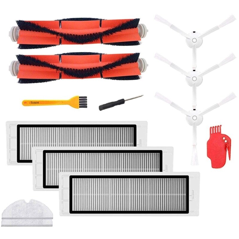 Accessories For Xiaomi Mijia/Roborock Robot Vacuum Cleaner Pack Of 3 Hepa Filters,2 Main Brushes,1 Cleaning Tool,3 Side Brushes
