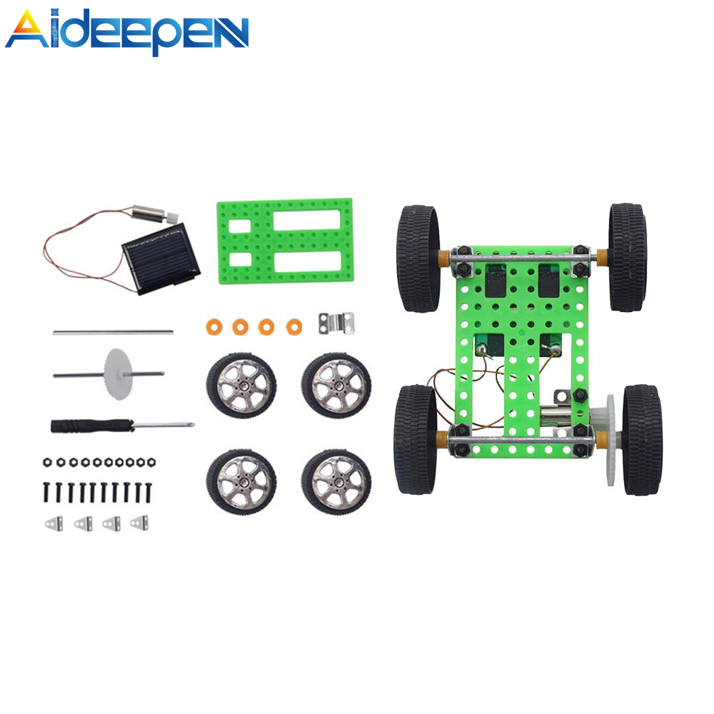 Aideepen Solar Car Toy Car Science Experiment DIY Handmade Car Children's Technology Small Production Adult Invention Science Educational Gadget