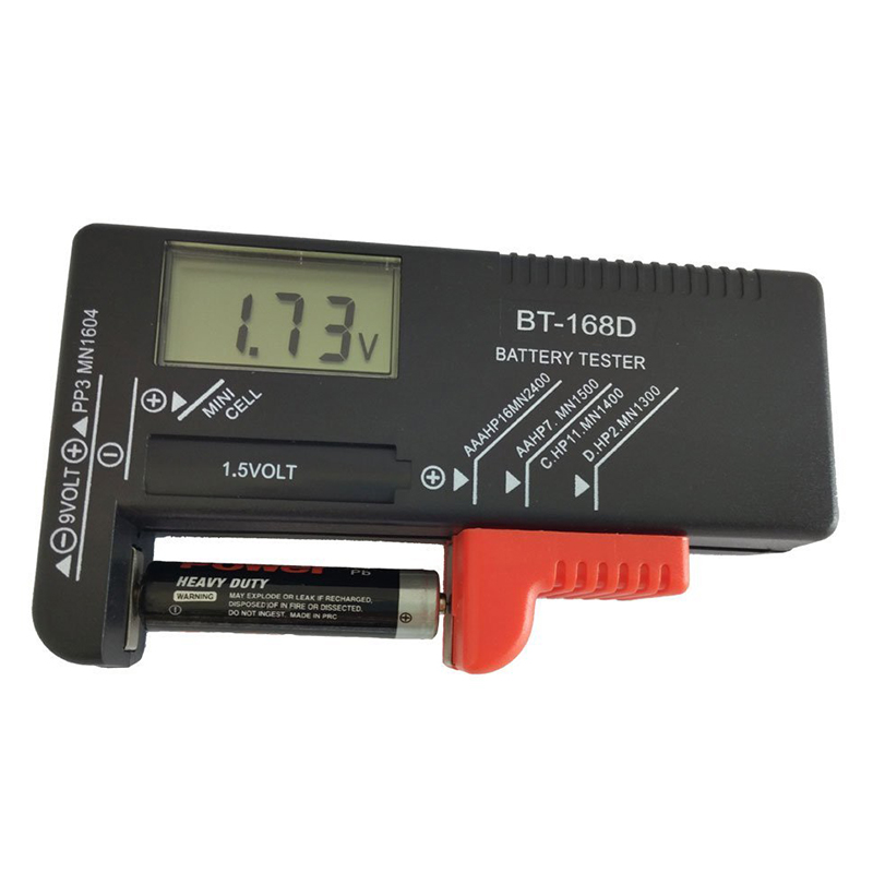 1 cái BT-168D pin kỹ thuật số điện dung công cụ Chẩn đoán Máy thử Pin Màn hình LCD kiểm tra AAA AA Pin đồng xu phổ Tester