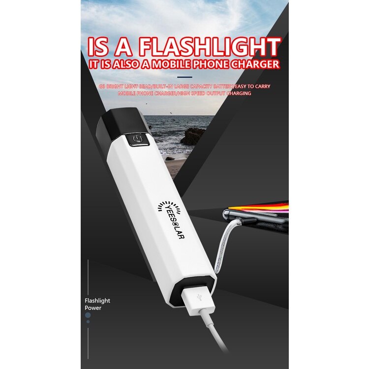 Mini Flashlight USB Rechargeable Outdoor Small Flashlight Walking Portable Household Lighting Flashlight