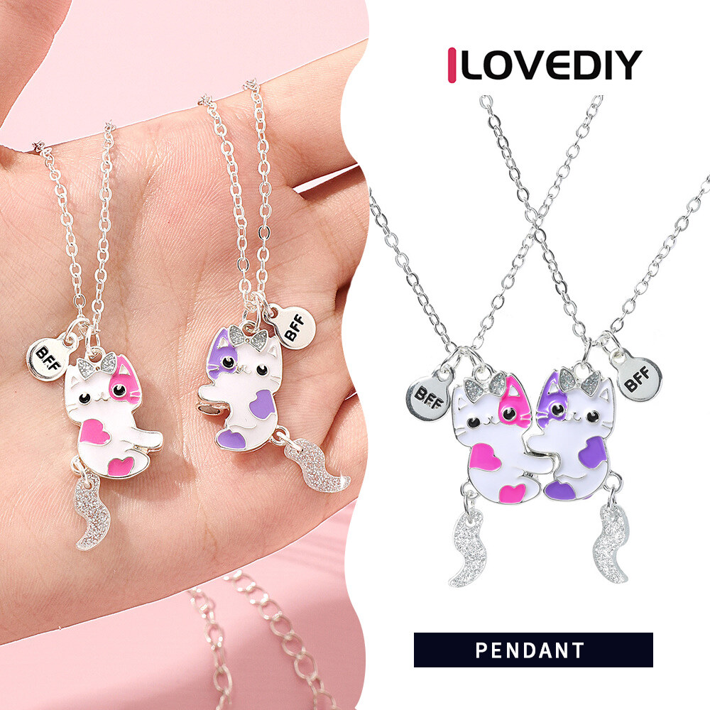 ILOVEDIY] Pcs/set Fashion Cute Cat Necklace for Women BFF Best