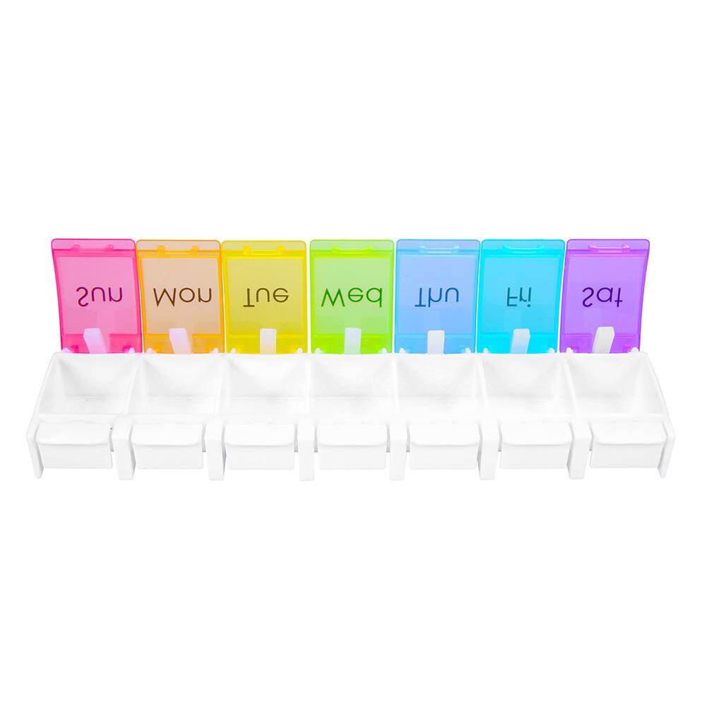 Weekly Pill Organizer 7 Days Press Button Tablet Pill Box Case Container
