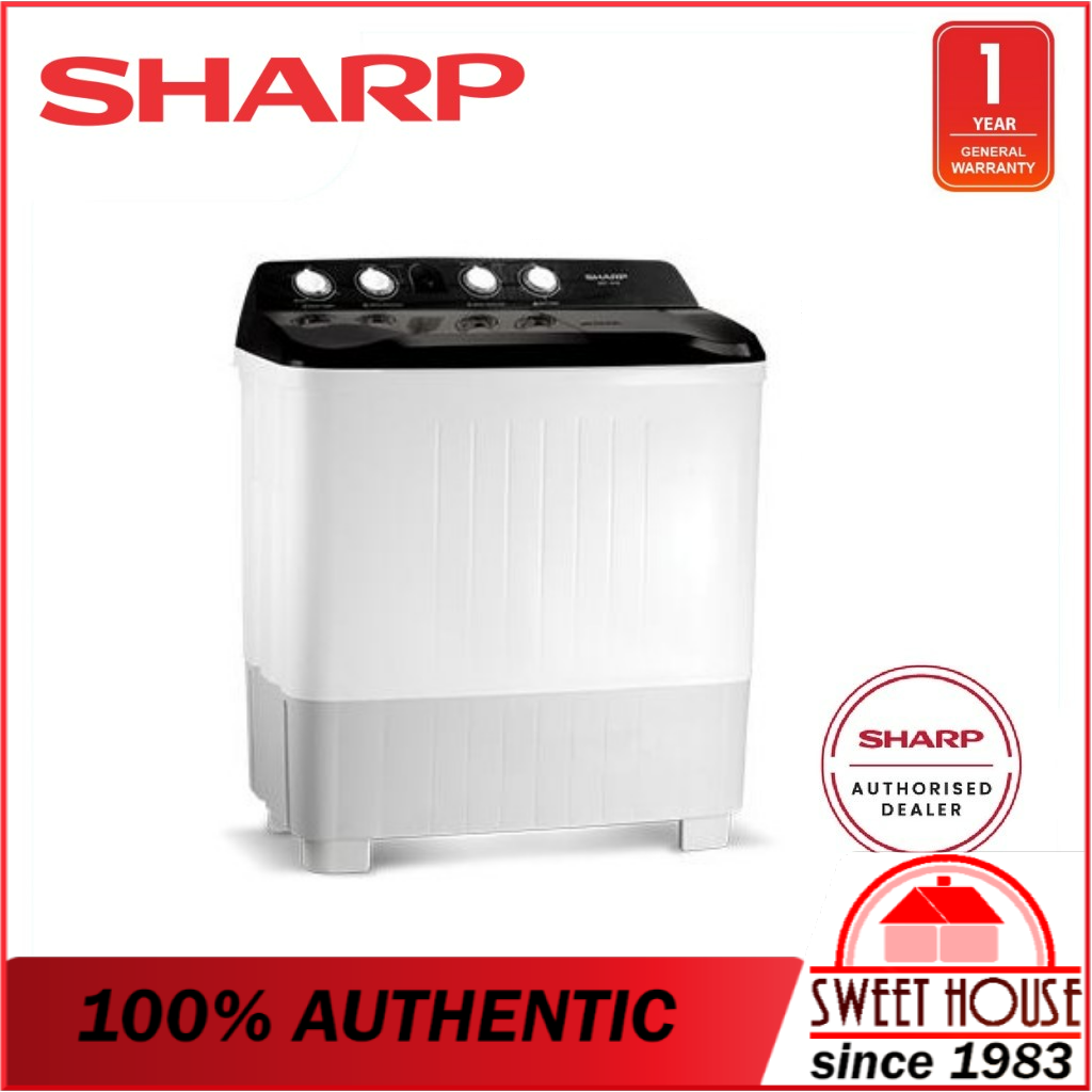 SHARP 10KG Top Load Non-Inverter Semi-Auto Washing Machine White (O ...