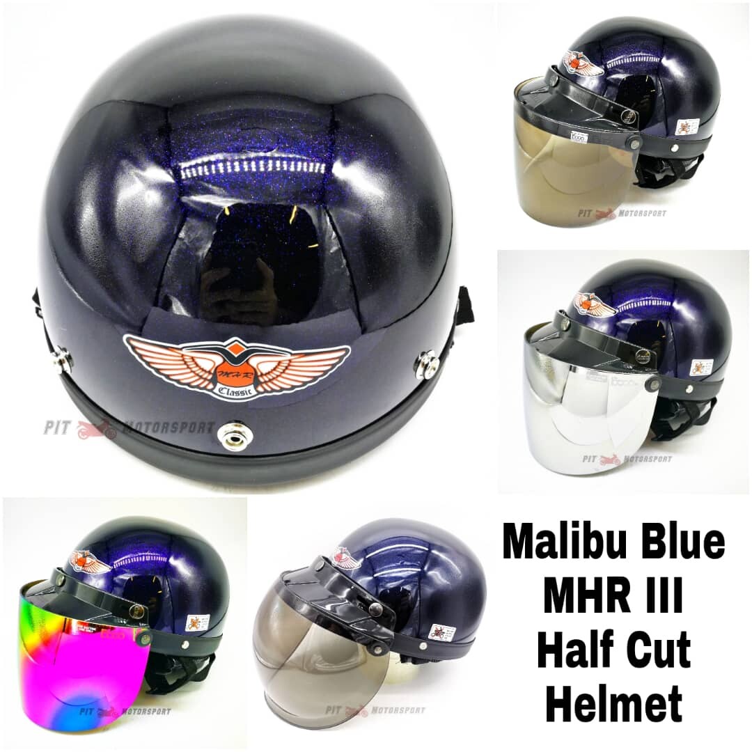 MALIBU BLUE 100% Original MHR III Half Cut Helmet MHR Size L