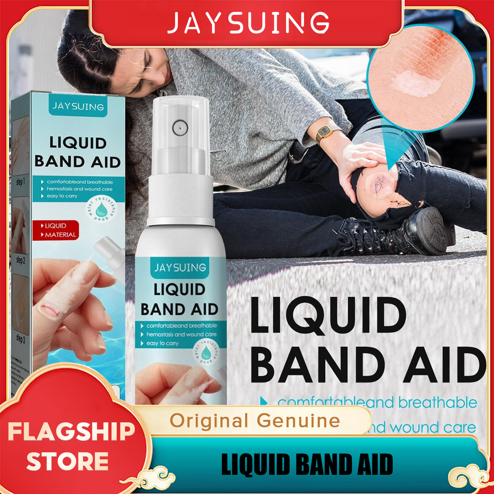 Jaysuing Waterproof Liquid Band Aid Bandage Spray Skin Repair Band Aid Liquid Spray Wound