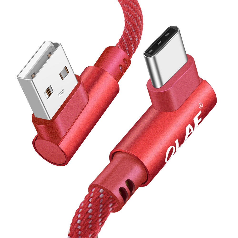 Olaf 2m usb type c 90 degree fast charging usb-c cable type-c data cord charger usb-c for samsung s8 s9 note 9 8 xiaomi mi 8 mi6