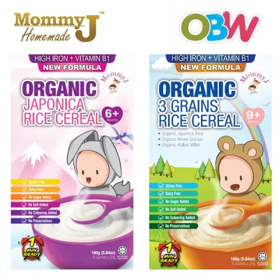 MommyJ Organic Japonica Rice Cereal (6m+) / 3 Grains Rice Cereal (9m+) Baby Cereal