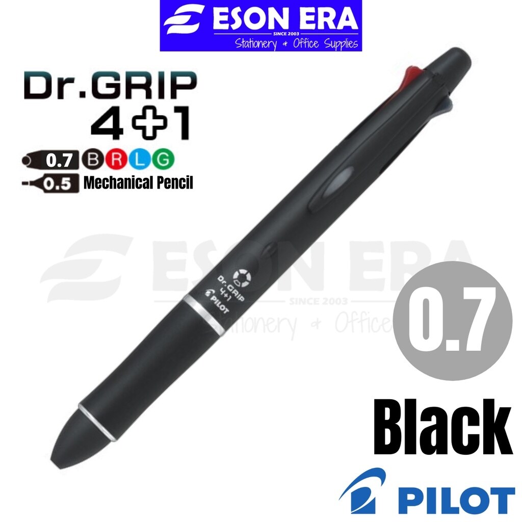 Pilot Dr.Grip 4 1 0.5/0.7mm Ballpoint MultiPen Mechanical Pencil (0.5mm ...