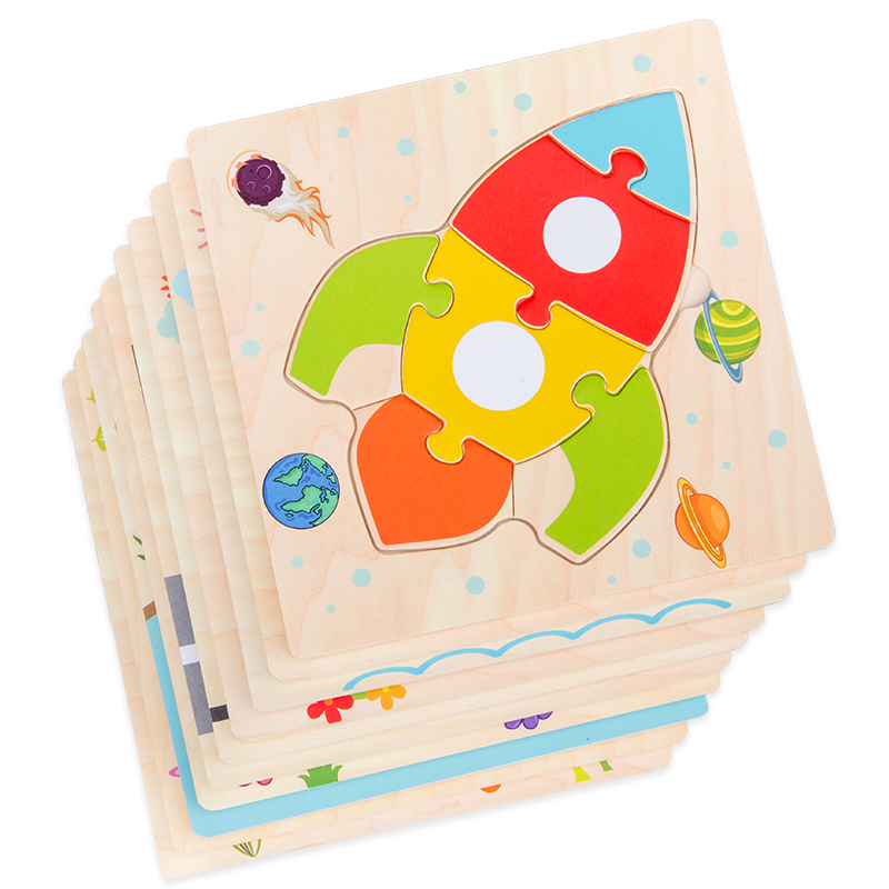 Baby Toys Wooden 3d Puzzle Tangram Shapes Learning Cartoon Animal ...
